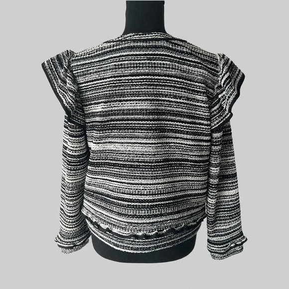 Club Monaco Ruffles Open Front Jacket Tweed Blazer - Picture 2 of 14